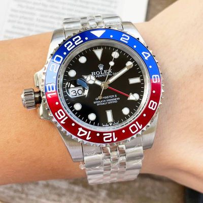Fake ROLEX GMT Master II Pepsi Left-handed 40MM Mechanical Movement Watch